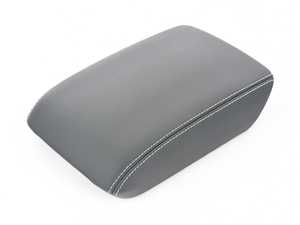 ES#2541065 - 8K0864207HJ0Q - Center Armrest Lid - Leather - Titanium Grey - Replace your worn or broken center armrest lid - Genuine Volkswagen Audi - Audi