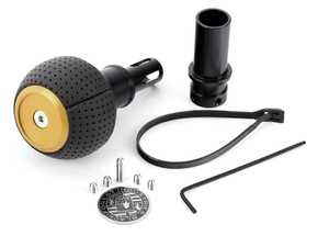 ES#3524749 - GS2DGS-G - BFI Heavy Weight Shift Knob SCHWARZ - Air Leather - Gold Top - Just because your car doesn't have a third pedal, doesn't mean you should be stuck with some goofy shifter. - Black Forest Industries - Audi Volkswagen