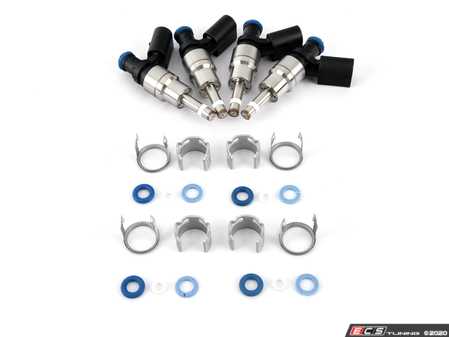 ES#3647843 - 06f906036a2KT - Fuel Injector Service Kit - Includes injectors, o-rings, and retaining clips for a complete replacement - Assembled By ECS - Audi Volkswagen