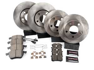 ES#3158806 - KOE2800 - Autospecialty Daily Driver Brake Service Kit - Front & Rear - Stock replacement brake kit with hardware, featuring OE replacement brake rotors and high performance Evolution ceramic pads - Power Stop - Volkswagen