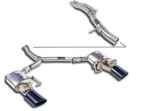 ES#4159045 - 777705KT1 - Supersprint Cat-Back Valved Exhaust System - Non-Resonated  - Stainless system includes non-resonated center section, Y-pipe, and rear mufflers with black tips - Supersprint - Audi
