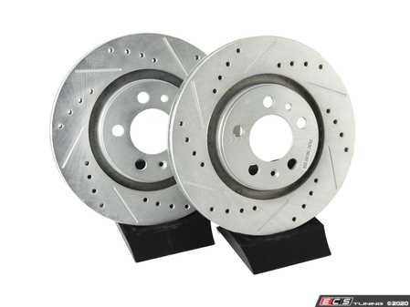 ES#3155172 - EBR615XPR - Front Cross-Drilled and Slotted Evolution Rotors - Pair (280x22) - Zinc coated performance rotors - Power Stop - Volkswagen