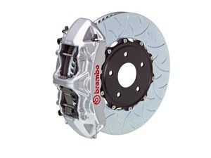 ES#4164597 - 1N3.8010A3 - Brembo GT Front Big Brake Kit - 2-Piece Type 3 Slotted Rotors (350x34) - Featuring silver 6-piston calipers, stainless brake lines, and Brembo Sport brake pads - Brembo - Audi Volkswagen
