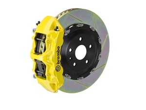 ES#4164616 - 1N2.9055A5 - Brembo GT Front Big Brake Kit - 2-Piece Slotted Rotors (380x34) - Featuring yellow 6 piston calipers, stainless brake lines and Brembo Sport brake pads - Brembo - Audi Volkswagen