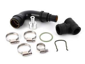ES#2966347 - 06A198298kt - Performance Crankcase Breather Hose Kit - Includes the "L" & "T" shaped breather hoses, 034 Billet check valve, and tube with hardware - Assembled By ECS - Audi