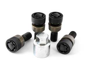 ES#4849900 - 00004460285 - Locking Wheel Bolt Set - Black - Thatcham style - Genuine Porsche - Porsche