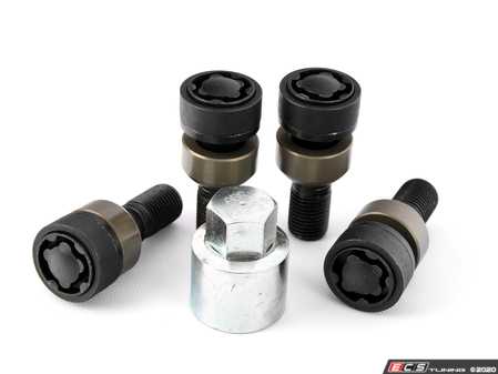ES#4849900 - 00004460285 - Locking Wheel Bolt Set - Black - Thatcham style - Genuine Porsche - Porsche