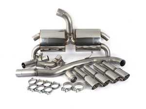 ES#3969416 - SAUS051D - Cat-Back Exhaust System - Non-Resonated With Valves  - 3" T304 stainless, non-resonated exhaust system with quad polished daytona tips - Retains OE valve motors - Scorpion - Audi