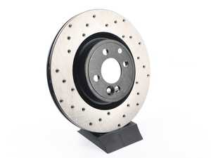 ES#3222776 - 128.34114R - Cross-Drilled Brake Rotor - Front 12.44" (316x22) - This design removes performance robbing outgas and material dust caused by braking - StopTech - MINI
