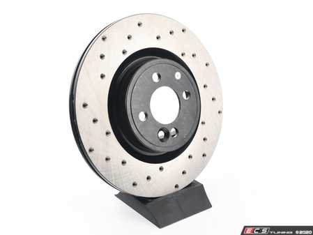 ES#3222776 - 128.34114R - Cross-Drilled Brake Rotor - Front 12.44" (316x22) - This design removes performance robbing outgas and material dust caused by braking - StopTech - MINI