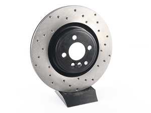 ES#3222775 - 128.34114L - Cross-Drilled Brake Rotor - Front 12.44" (316x22) - This design removes performance robbing outgas and material dust caused by braking - StopTech - MINI