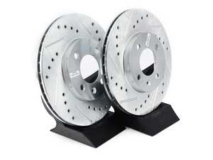 ES#3155075 - EBR251XPR - Front Cross-Drilled and Slotted Evolution Rotors - Pair (256x20) - Zinc coated performance rotors - Power Stop - Volkswagen