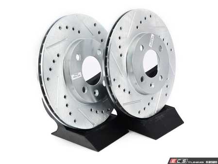 ES#3155075 - EBR251XPR - Front Cross-Drilled and Slotted Evolution Rotors - Pair (256x20) - Zinc coated performance rotors - Power Stop - Volkswagen