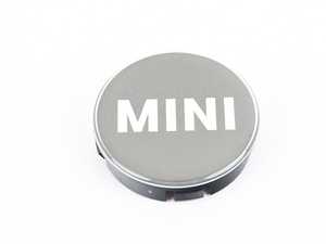 ES#3609942 - 36132467429 - MINI Wheel Center Cap w/ Chrome Melting Silver - Priced Each - F56+ MINI Logo wheel caps - for factory exposed lug nuts - Genuine MINI - MINI
