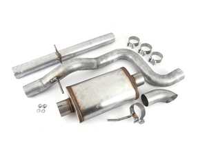 ES#3675524 - 253461C-H - Aluminized Steel Cat-Back Exhaust System - Hidden Tip - 3" Aluminized exhaust system with a single stainless Magnaflow muffler and single exit tip - Techtonics Tuning - Volkswagen