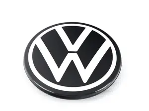 Center Cap With New VW Logo - Black/Chrome - Priced Each