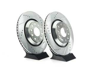 ES#3155042 - EBR1070XPR - Rear Cross-Drilled and Slotted Evolution Rotors - Pair (310x22) - Zinc coated performance rotors - Power Stop - Audi Volkswagen