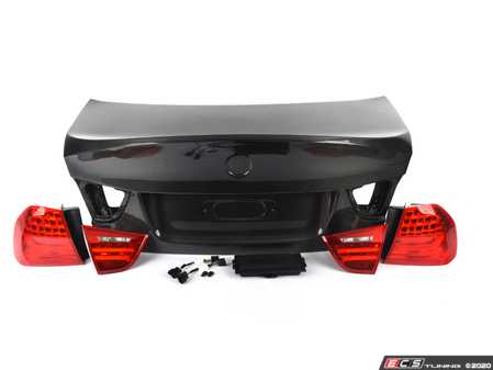 ES#3579189 - 90LRKT2 - LCI Tail Light Retrofit Kit - Includes LED tail lights, trunk lights, Carbon Fiber CSL LCI trunk, FRM3 module, and wiring harness. - Assembled By ECS - BMW