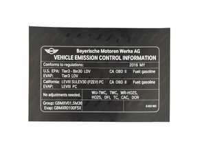 ES#2995435 - 71228655983 - LABEL "EXHAUST EMISSION" - Genuine MINI - MINI