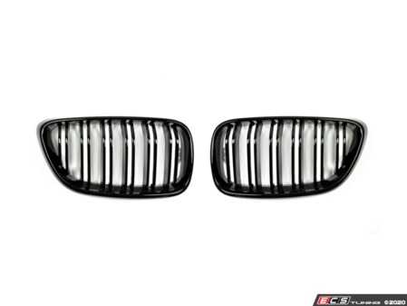 ES#2973053 - 015737ECS02A - F22 Dual Slats Blackout Grille Set - Gloss Black - Add style and individuality to your BMW in minutes! - ECS - BMW