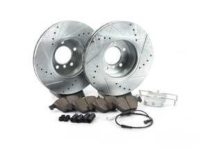 ES#3477714 - K2110-26 - Z26 Street Warrior Brake Kit - Front - Includes performance drilled and slotted rotors and Power Stop's Extreme Carbon-Fiber Ceramic pads. - Power Stop - BMW