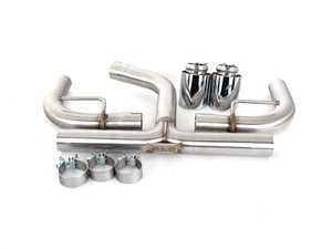 ES#4381995 - 023245ECS02-04KT - MK7.5 GTI (2018) Muffler Delete Kit - With 4.0" Chrome Tips - Add an aggressive exhaust note to your VW MK7.5 GTI's stock exhaust system - ECS - Volkswagen