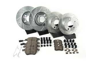 ES#3194860 - k528k3129KT - Z23 Evolution Sport Front & Rear Brake Service Kit - Includes Evolution Tru-Cast Drilled & Slotted rotors paired with Evolution Sport Pads - Power Stop - Audi