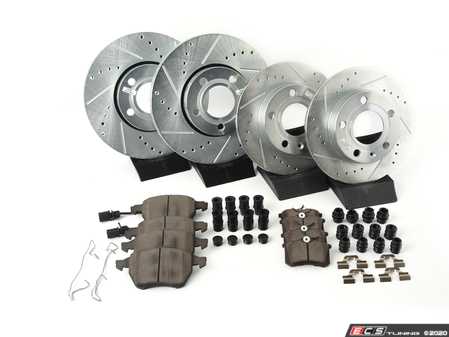 ES#3194860 - k528k3129KT - Z23 Evolution Sport Front & Rear Brake Service Kit - Includes Evolution Tru-Cast Drilled & Slotted rotors paired with Evolution Sport Pads - Power Stop - Audi
