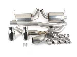 ES#3638734 - SSXVW438 - 3.0" Non-Resonated (Louder) Cat-Back - With Polished GT-100 Trims - Get the sound and look you want! - Milltek Sport - Volkswagen