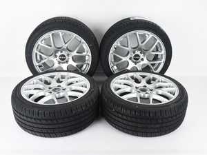 ES#5507261 - MB-349-18-01 - 18" Alzor Style 349 "Ready-To-Roll" OEM+ Fitment Square Wheel & Tire Package - w/ General Tires - Mercedes W204 C-Class - Square 18x8.0" ET35 5x112 66.6CB - Hyper Silver - With Professionally Mounted & Balanced General G-Max AS-07 (225/40R18) - Includes TPMS sensors and Wheel Bolts! - Alzor - Mercedes Benz