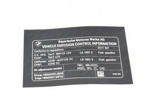 ES#3198882 - 71228681402 - LABEL EXHAUST EMISS - Genuine BMW - BMW