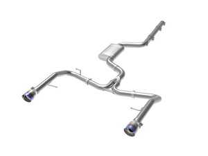 ES#4213475 - 49-36432-L - MACH Force-Xp 3" To 2-1/2" 304 Stainless Steel Cat-Back Exhaust System - Mach Force stainless steel exhaust with dual 4" blue flame tips - AFE - Volkswagen