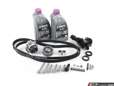 ES#2954061 - 06D109119BKT2 -  Ultimate Plus Timing Belt Kit - with thermostat - Includes coolant, all necessary hardware, engine seals, motor mount bolts, and thermostat - Assembled By ECS - Audi Volkswagen