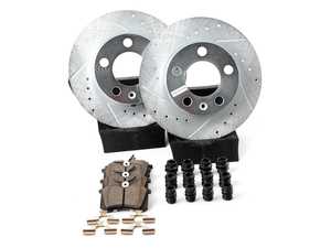 ES#3990452 - K847-26 - Power Stop Z26 Extreme Street Warrior Rear Brake Kit (232mm) - A direct-fit upgrade with drilled & slotted zinc-plated rotors and extreme-performance carbon-fiber ceramic pads. - Power Stop - Volkswagen