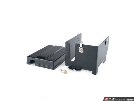 ES#4143528 - 014728ECS01-02KT -  Matte Black Battery Cover Kit - Ditch your cloth battery cover and upgrade to an ECS Aluminum & Matte Black Battery Cover Kit! - ECS - Audi Volkswagen