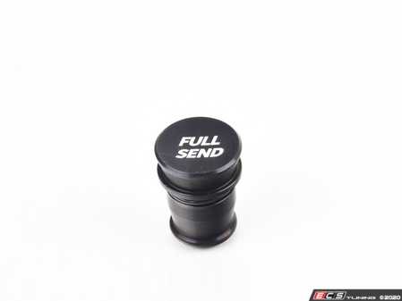 ES#4171980 - YC0BB - Billet Power Port Plug - "Full Send" - Black Anodized - A little fun and function for your car! - ECS - Audi BMW Volkswagen Mercedes Benz MINI Porsche
