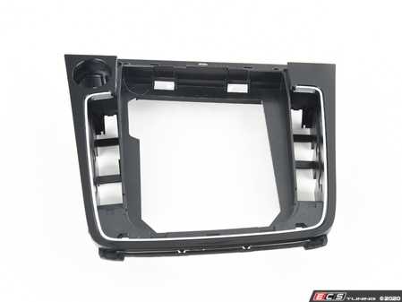 ES#3439514 - 5GM864263CXVI - Center console shifter trim - Titanium black/brushed - This piece holds the shift boot assembly - Genuine Volkswagen Audi - Volkswagen