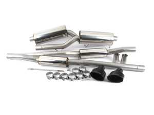 ES#2827349 - SSXAU212 - Cat-Back Exhaust System - Resonated - C5 RS6 - 2.75" stainless steel with dual oval black tips - Milltek Sport - Audi