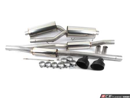 ES#2827349 - SSXAU212 - Cat-Back Exhaust System - Resonated - C5 RS6 - 2.75" stainless steel with dual oval black tips - Milltek Sport - Audi