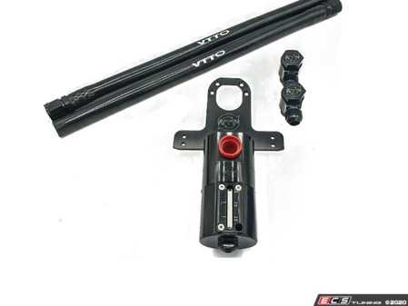 ES#4220456 - VTT-RS3-CC-1 - 8V RS3 Engine Side Catch Can  - This kit uses the extremely popular VTT modular catch can, and couples it with a custom CNC 6061 bracket, VTT CNC banjo fittings, VTT 5 ply silicone hose, and Push lock fittings. - Vargas Turbo Technologies - Audi