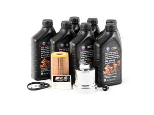 ES#2804832 - MK525OEMKT7 -  Genuine Oil Service Kit - With Magnetic Drain Plug & Polished Aluminum Oil Filter Housing - Includes Genuine oil, filter, magnetic drain plug, and polished aluminum filter housing - Assembled By ECS - Volkswagen