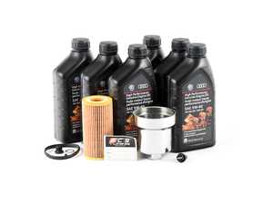 ES#2784951 - MK525OEMKT2 -  Genuine Oil Service Kit - With Magnetic Drain Plug & Polished Aluminum Oil Filter Housing - Includes Genuine oil, filter, magnetic drain plug, and polished aluminum filter housing - Assembled By ECS - Volkswagen