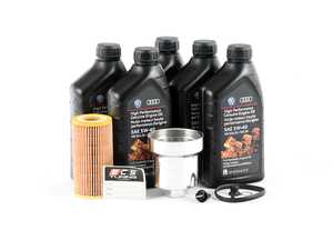 ES#2784796 - FSI20TECSKT1 -  Genuine Oil Service Kit - With Magnetic Drain Plug & Polished Aluminum Oil Filter Housing - Includes Genuine oil, filter, magnetic drain plug, and polished aluminum filter housing - Assembled By ECS - Volkswagen