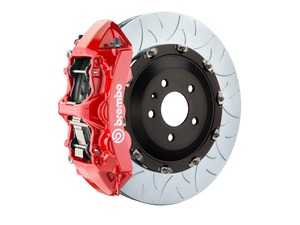 ES#4265329 - 1N3.9059A2 - Brembo GT Front Big Brake Kit - 2-Piece Type 3 Rotors (380x34) - Featuring Red 6 piston calipers, stainless brake lines and Brembo Sport brake pads - Brembo - Audi