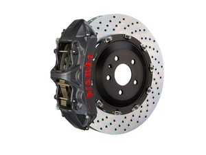 ES#4265334 - 1N1.9059AS - Brembo GT-S Front Big Brake Kit - 2-Piece Drilled Rotors (380x34) - Featuring Black (hard anodized) 6 piston calipers, stainless brake lines and Brembo Sport brake pads - Brembo - Audi