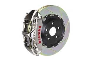 ES#4265339 - 1N2.9059AR - Brembo GT-R Front Big Brake Kit - 2-Piece Slotted Rotors (380x34) - Featuring Nickel Plated Billet Monobloc 6 piston calipers, stainless brake lines and Brembo High Performance brake pads - Brembo - Audi