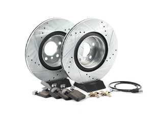 ES#3477783 - K6657-26 - Z26 Street Warrior Brake Kit - Rear - Includes performance drilled and slotted rotors and Power Stop's Extreme Carbon-Fiber Ceramic pads. - Power Stop - BMW