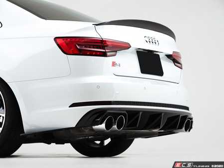 ES#4056580 - 006077LA01 - Audi B9 S4 Rear Diffuser - Gloss Black - Add some aggressive styling to your Audi! - ECS - Audi