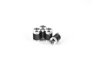 ES#3247278 - WA08 - Carbon Fiber Valve Stem Caps - Chrome with Black Jack - Set of 4  - Finishing touch to your wheel - Go Badges - MINI