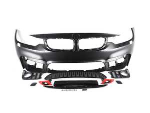 ES#4045284 - F32M4FT-FOG-PDC - M4 Style Front Bumper With PDC - Add the more aggressive front bumper from the M4! - ECS - BMW